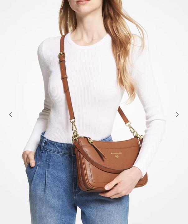 michael  kors jet set medium leather crossbody bag with box 390