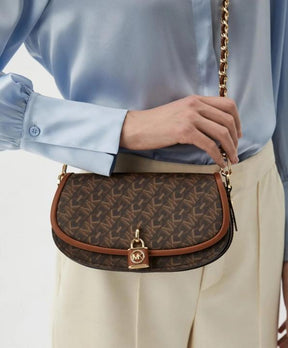 Michael  Kors  Small  Mila  Cross  Body  Bag  With  OG  Box  &  Dust  Bag  Coffee  Brown  20236