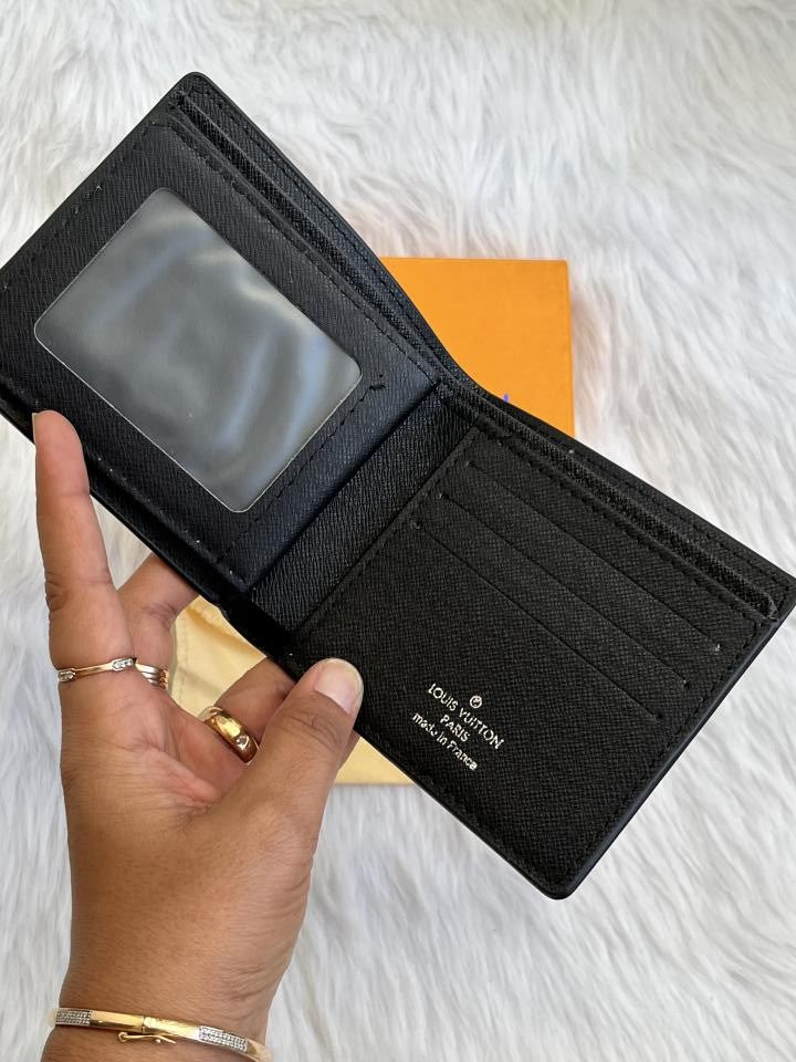 Louis Vuitton 393 Black Mens Wallet With OriginalBox DustCover Card