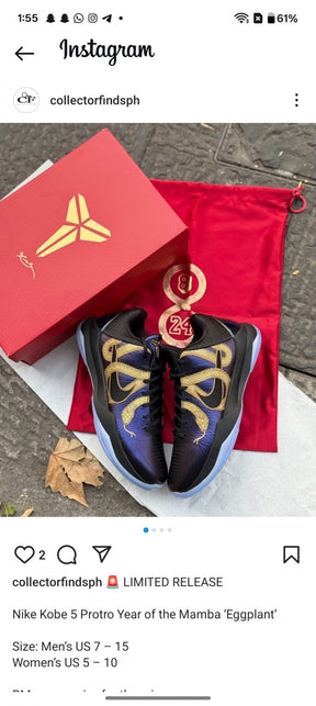 kobe 5 protro year of the mamba eggplant