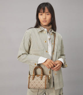 Tory  burch  mini  monogram  speedy  bag  with  og  box  20cm