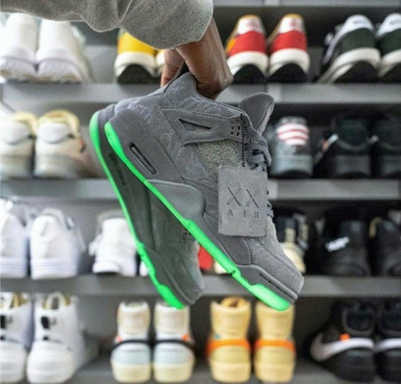 Nikee Air Jordan Retro 4 Kaws Grey Semi UA