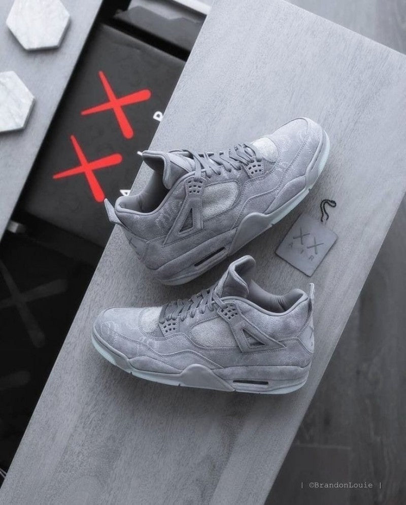 Nikee Air Jordan Retro 4 Kaws Grey Semi UA