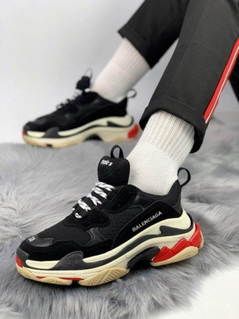 Balenciaga Triple S Black White Red
