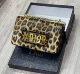 Christian Dio  r pre owned ja leapord print shoulder bag with box 405