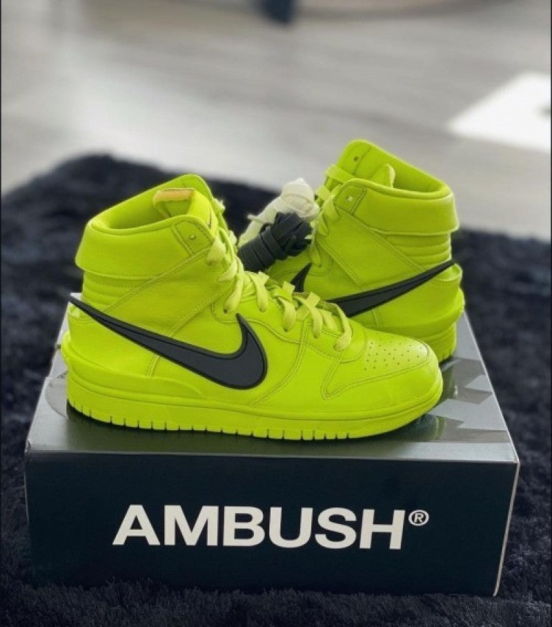 Nik ee Dunk High x Ambush Flash Lime