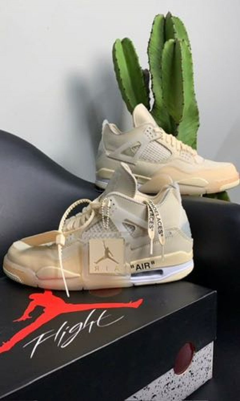 Air jordan retro 4 sail off white