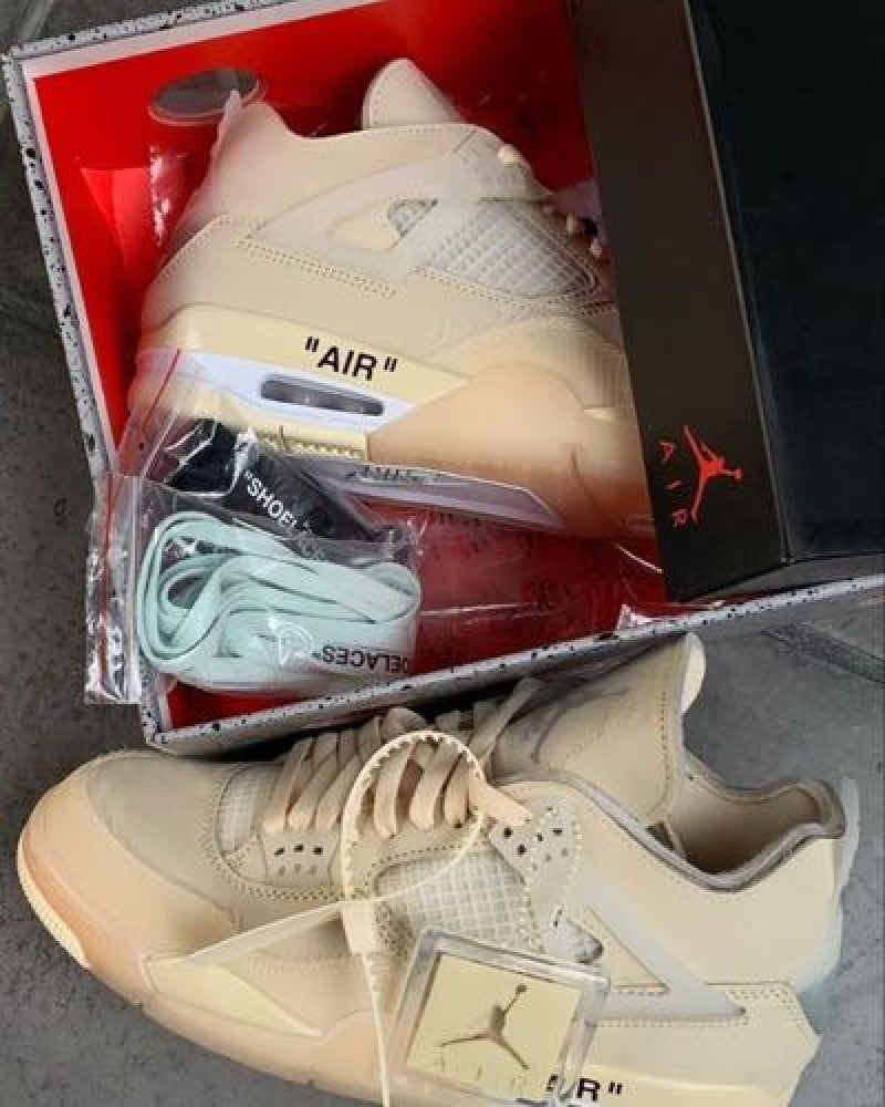 Air jordan retro 4 sail off white