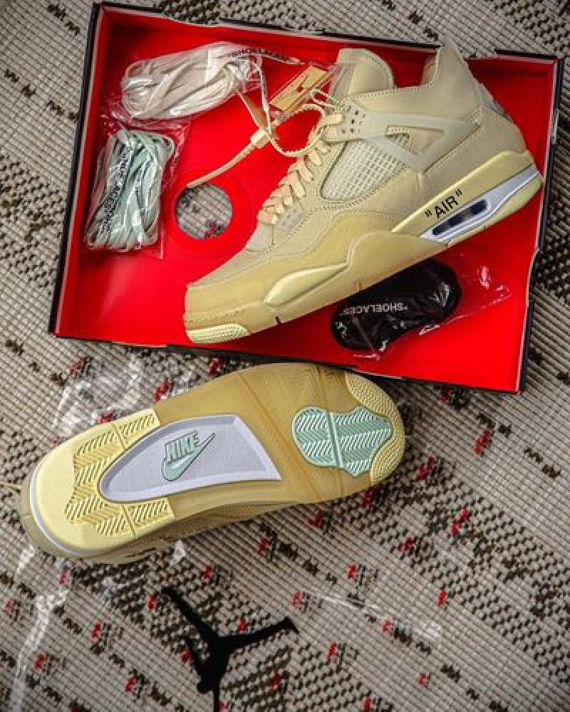 Air jordan retro 4 sail off white