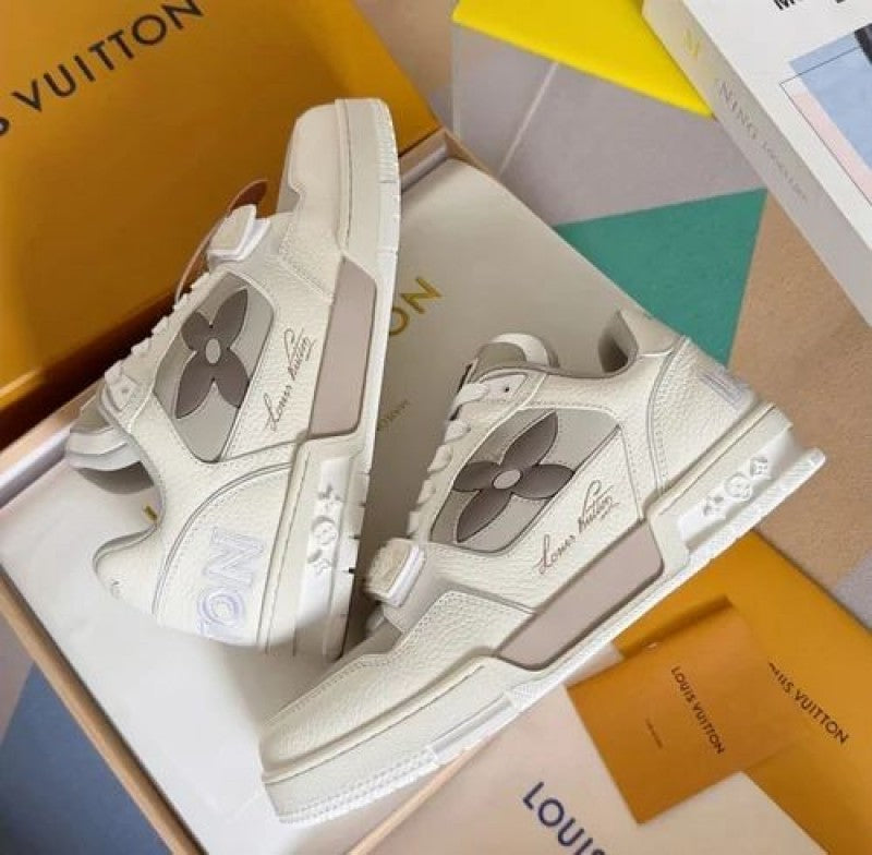 Stripe LV Trainer Monogram Flower Beige