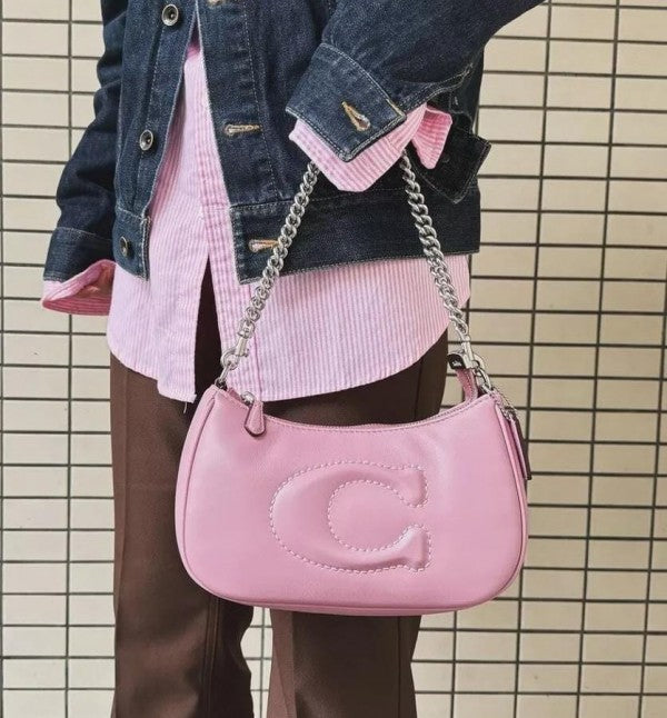 Coach  GB  Teri  Shoulder  Bag  With  Signature  Quilting  With  OG  Box  &  Dust  Bag  (CA548  Pink)