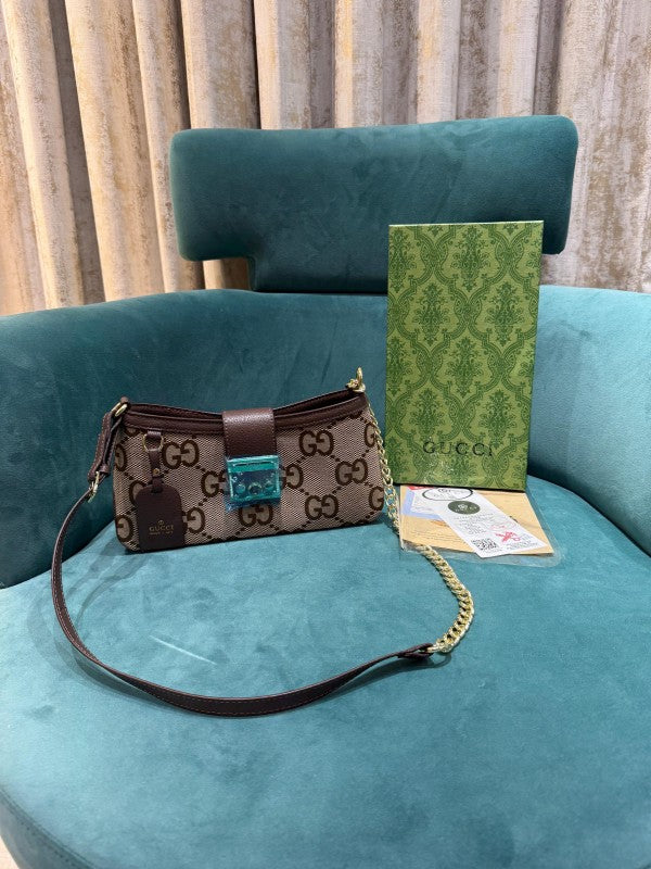 Gucci  Padlock  Brown  Big  GG  Small  Shoulder  Bag  With  OG  Box  &  Dust  Bag  88278  Big  GG