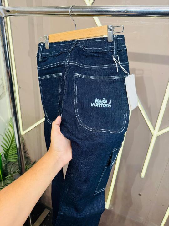 Louis Vuitton Imported Front   Back Brand printed Very Premium Cargo jeans