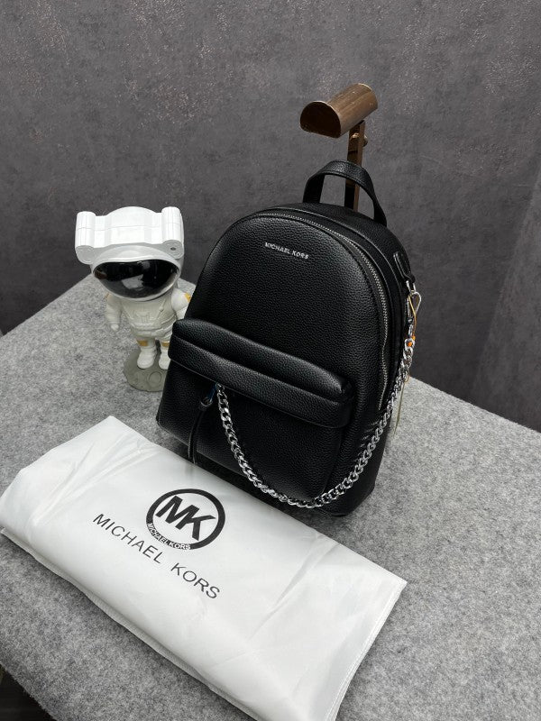 Michael  Kors  Rhea  Medium  Color Block  Black  Logo  Backpack  Black  62207