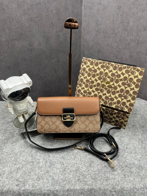 Coach  Morgan  27  Shoulder  Bag  With  OG  Box  &  Dust  Bag  (5710  Apricot  Brown