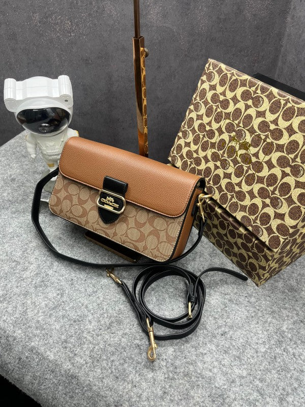 Coach  Morgan  27  Shoulder  Bag  With  OG  Box  &  Dust  Bag  (5710  Apricot  Brown