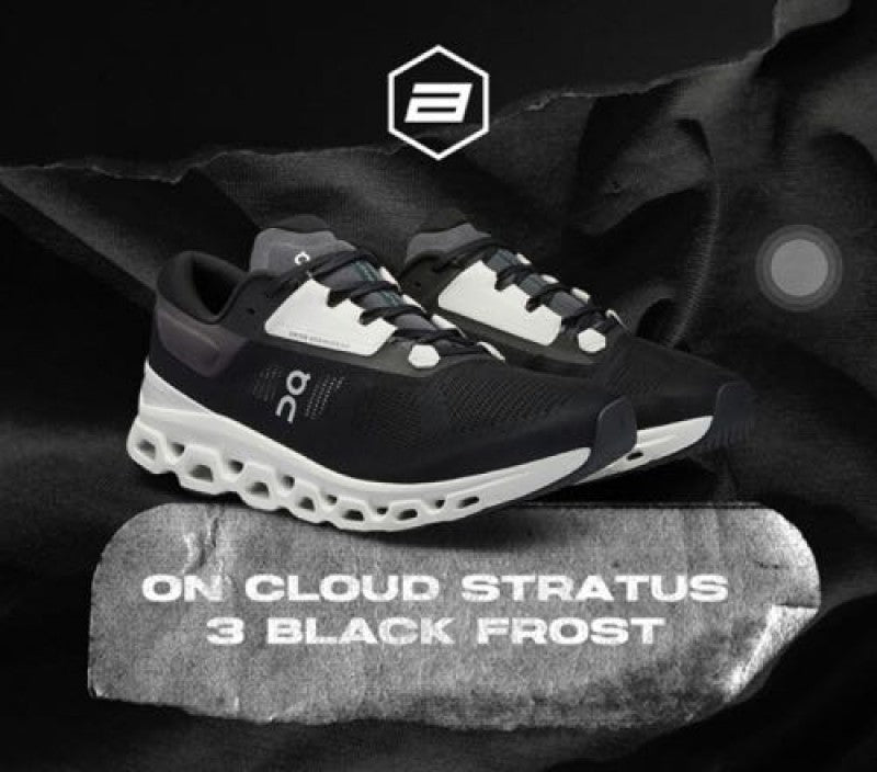 On Cloud Stratus V3 Black White Running Shoes
