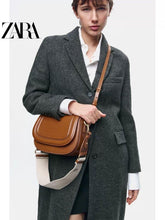 Zara  saddle  canvas  broad  strap  crossbody  bag  with  caryy  bag
