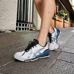 Asics Gel Quantum 360 trainers in white and blue