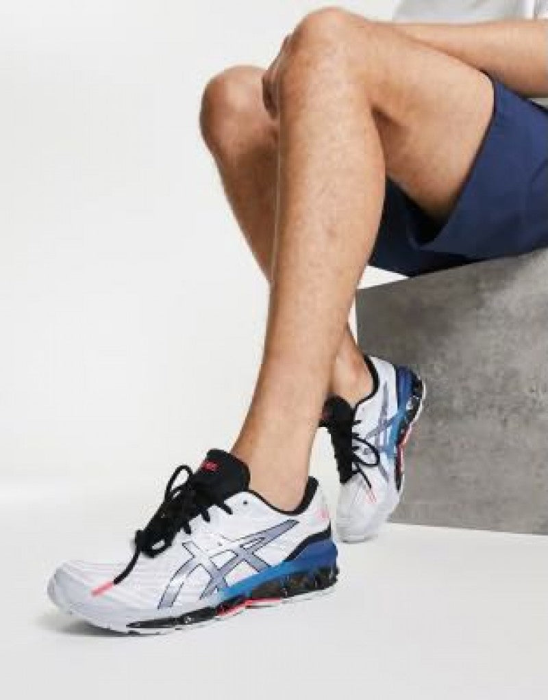 Asics Gel Quantum 360 trainers in white and blue
