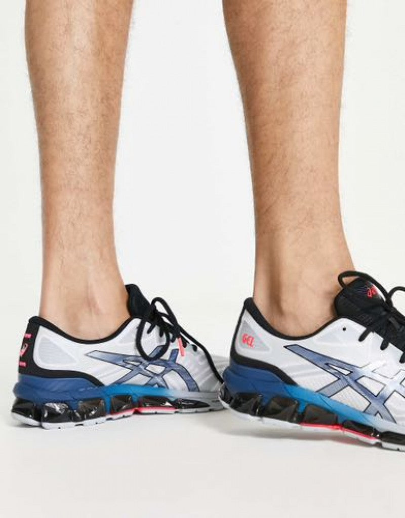 Asics Gel Quantum 360 trainers in white and blue
