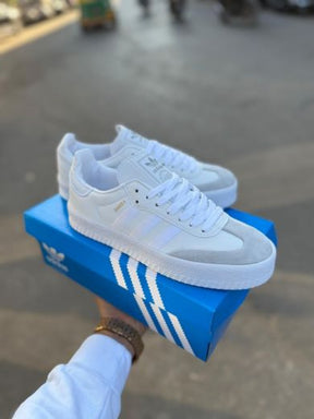 Adidass Samba Triple White Satin Stripe
