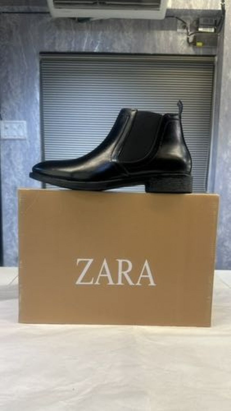 Zara chelsea leather black
