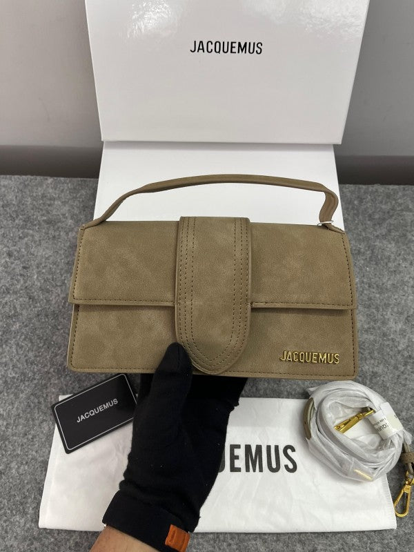 Jacquemus Suede LE Bambino Long Apricot With Sling Strap OG Box & Dust Bag (6828 Apricot)