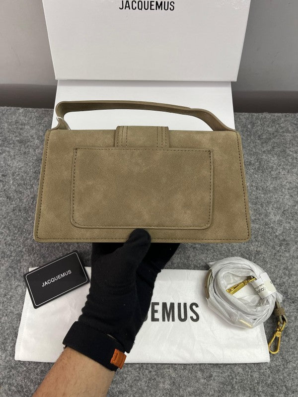 Jacquemus Suede LE Bambino Long Apricot With Sling Strap OG Box & Dust Bag (6828 Apricot)