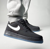 Nikee AirForce 1 "Black Reflective Swoosh" #658