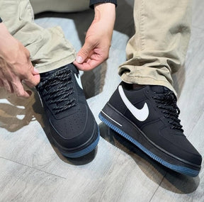 Nikee AirForce 1 "Black Reflective Swoosh" #658
