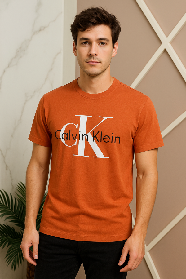 .Calvin.Klein.Imported.Lycra.Fabric.Front.Printed.Round.Neck.TShirt