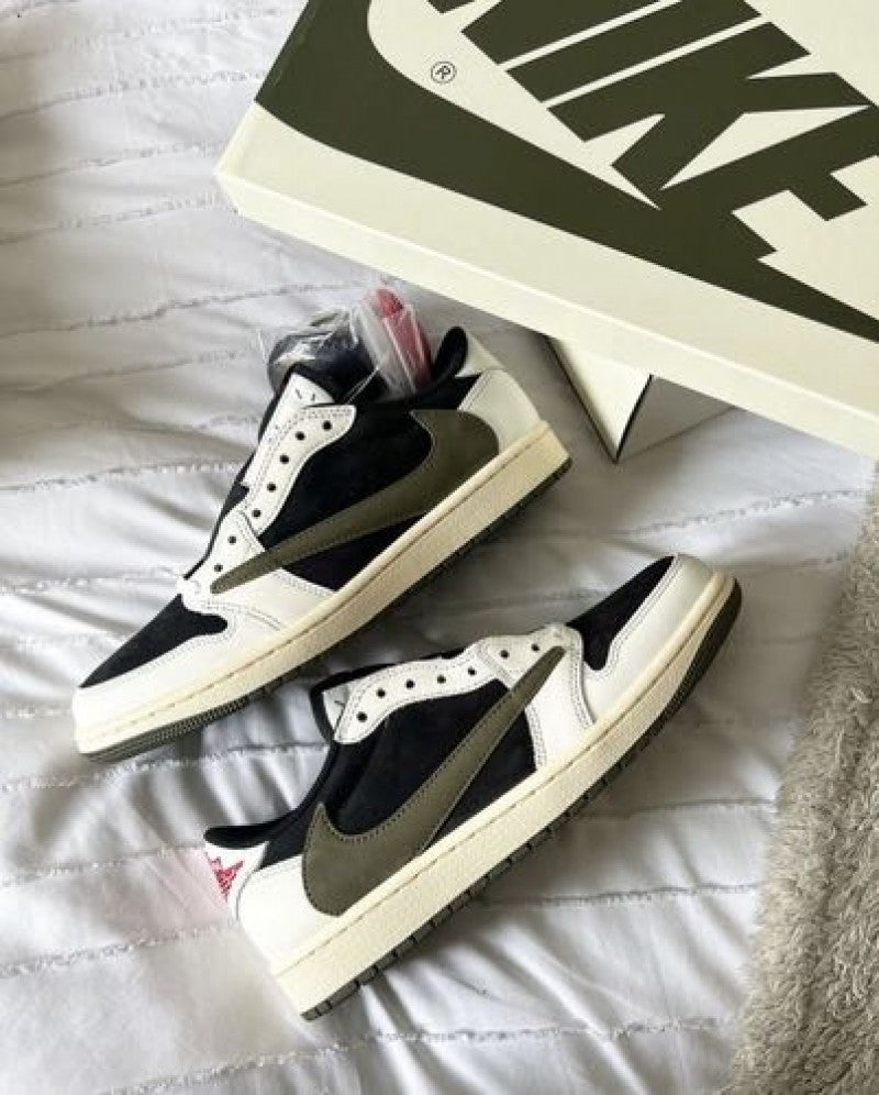 NIK.EE Air JORDAN 1 LOW X TRAVIS SCOTT OLIVE GREEN SEMI UA