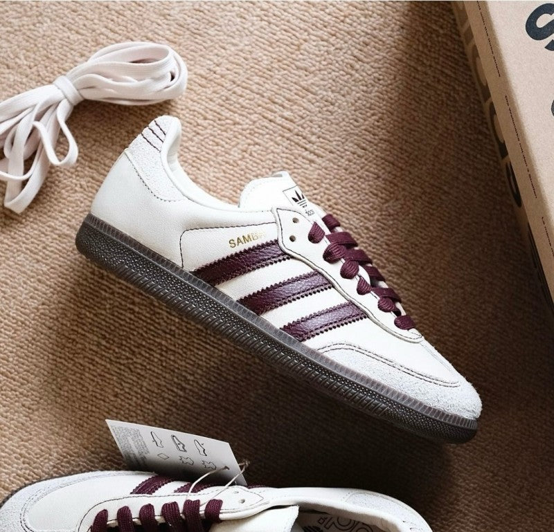 Adidass Samba OG Men s "Wonder White Maroon" #682