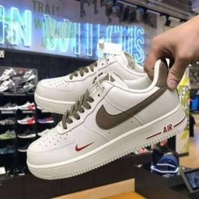 Airforc e 1 Mini red swoosh milk coffee Fix