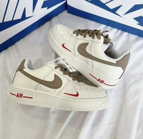 Airforc e 1 Mini red swoosh milk coffee Fix
