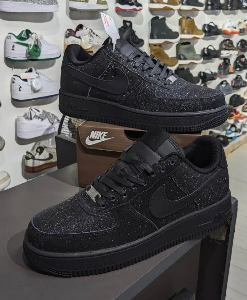 Nikee AirForce 1 "All Black Glitter" #689