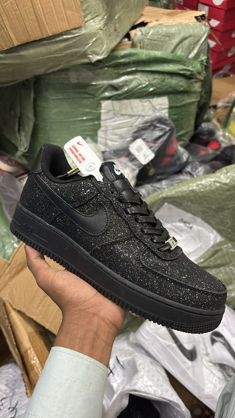 Nikee AirForce 1 "All Black Glitter" #689