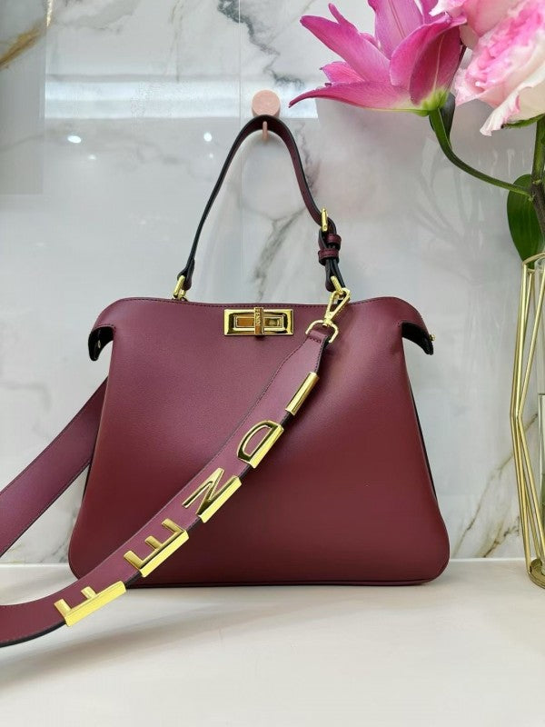 Fend  i peekabo soft leather edition with dust bag(88836 wine)