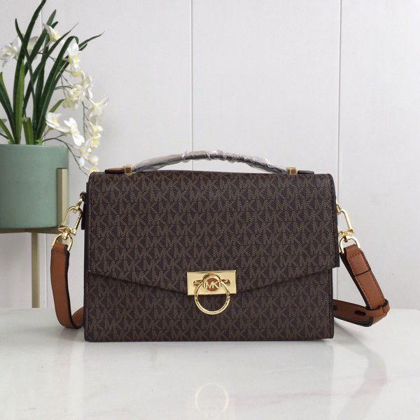 Michael  Kors  Hendrix  Logo  Cross Body  Bag  With  Dust  Bag  (21009  Coffee  Brown)