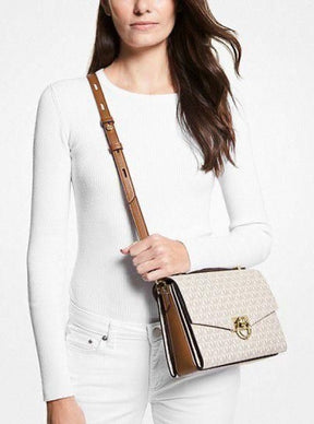 Michael  Kors  Hendrix  Logo  Cross Body  Bag  With  &  Dust  Bag  (3810  Beige  Brown)