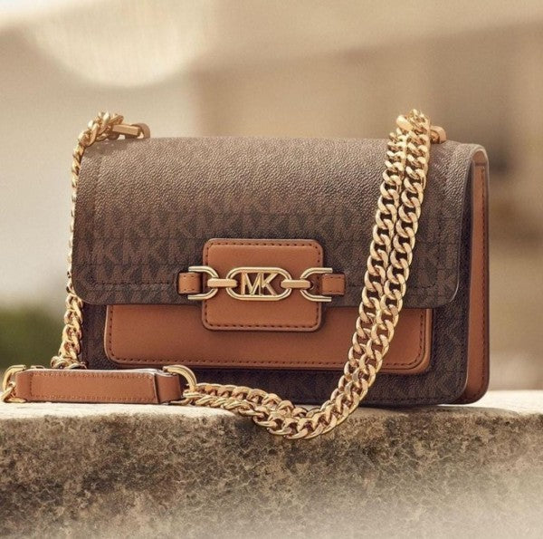 Michael  Kors  MK Heather Shoulder Bag With OG Box(22301 coffe)