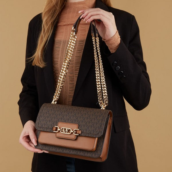 Michael  Kors  MK Heather Shoulder Bag With OG Box(22301 coffe)