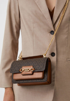 Michael  Kors  MK Heather Shoulder Bag With OG Box(22301 coffe)