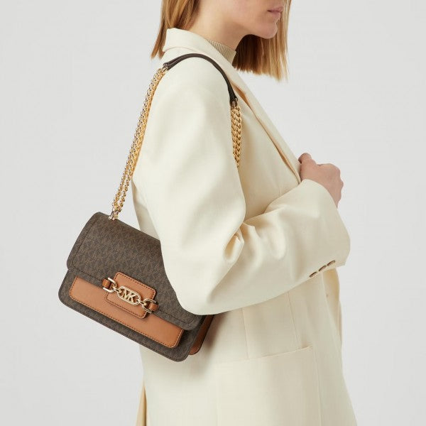 Michael  Kors  MK Heather Shoulder Bag With OG Box(22301 coffe)