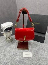 Ysl Saint Laurent Voltaire Top Handle In Patent Leather Red 517