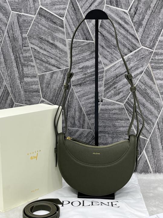 Polene Numero Green Dix Crossbody Bag With OG Box & Dust Bag 368 Green