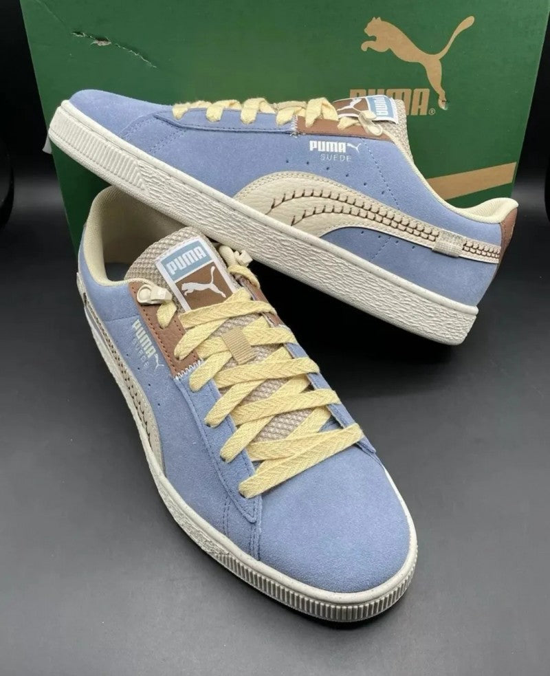 Pumaa suede expedition sneakermen zen blue brown mushroom