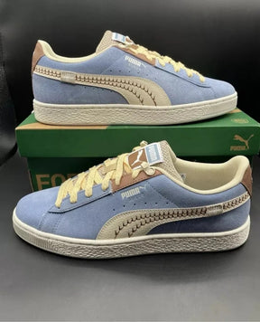 Pumaa suede expedition sneakermen zen blue brown mushroom