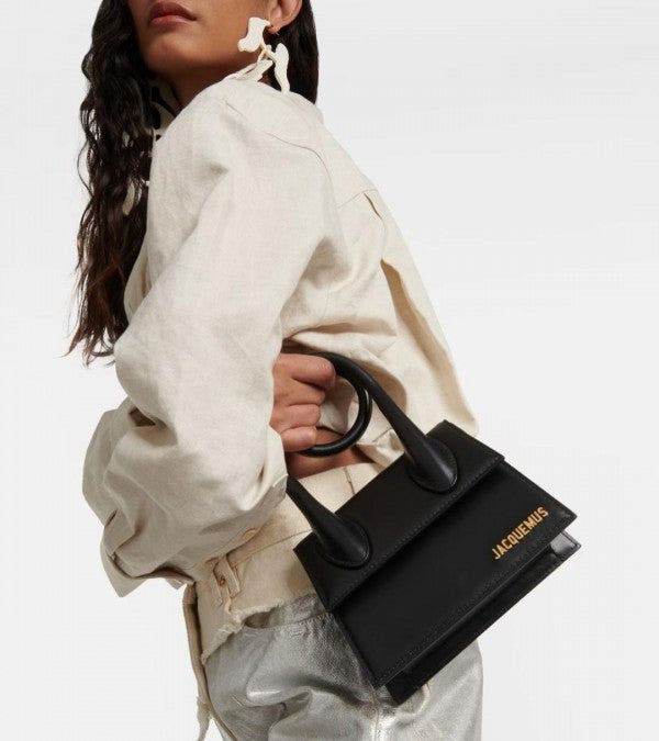 Jacquemus Le Chiquito Noeud Bag With OG Box Dust Bag & Extra Sling Belt (Black   665)